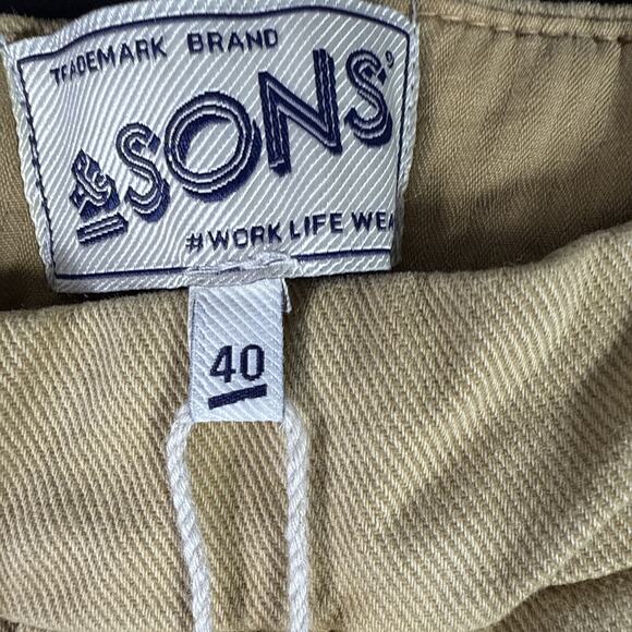 & Sons Trading Co Virgil Chino Men 40x33 Khaki Pants Trouser Workwear New NWT - Picture 5 of 14